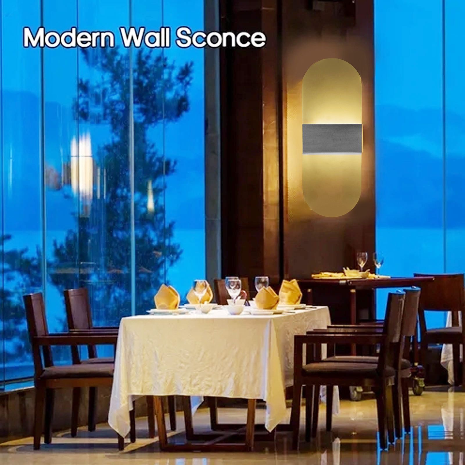 LED Wall Light Acrylic 360 degrees Up Down 6W Warm Modern Wall Lamp for Hallway Bedroom Restaurant 90-265V V1294-YM0523-3119220037113