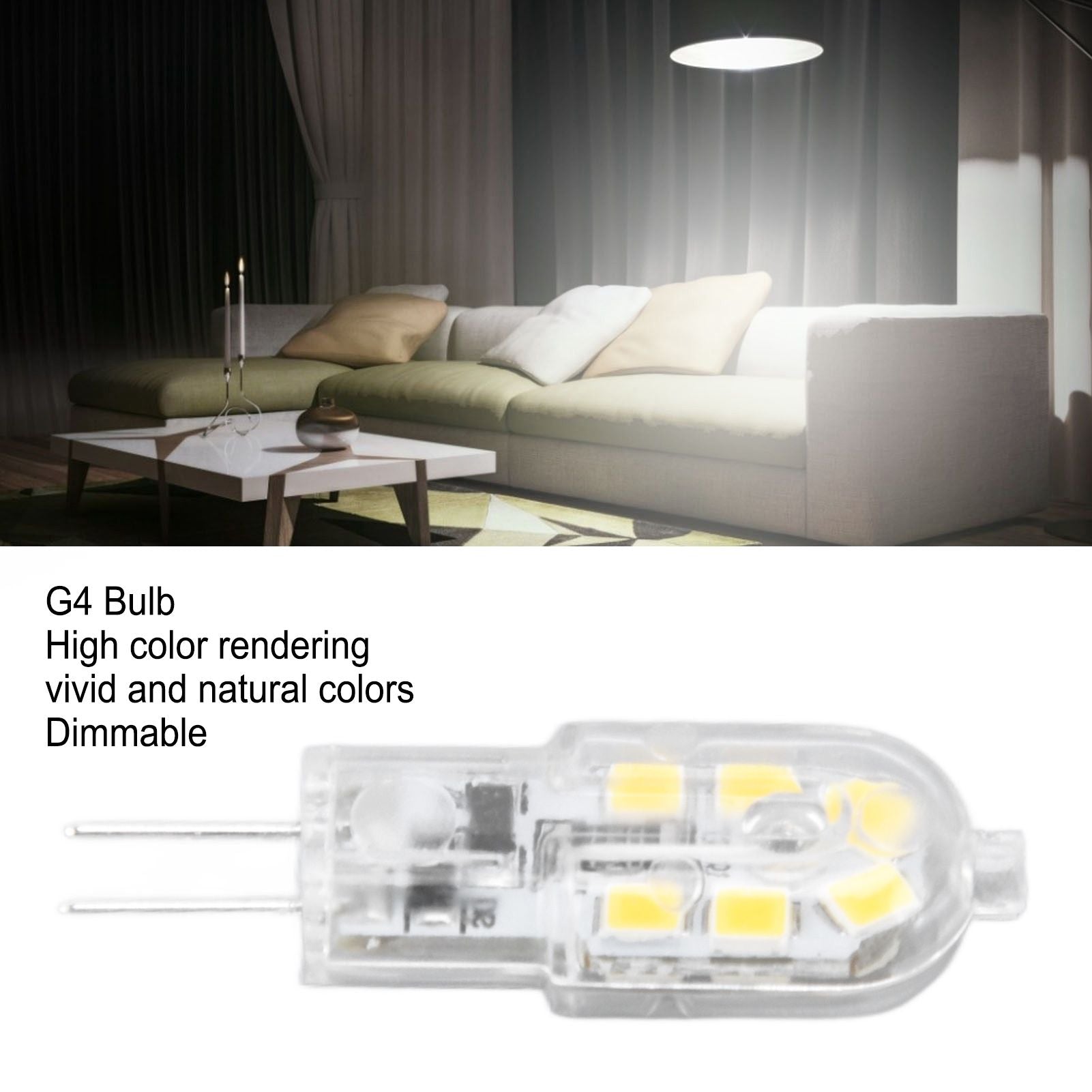 10Pcs G4 LED Bulb Brightness Dimming High Color Rendering Transparent Shell Light Bulbs for Landscape Lights V1294-YM0523-3119220037611