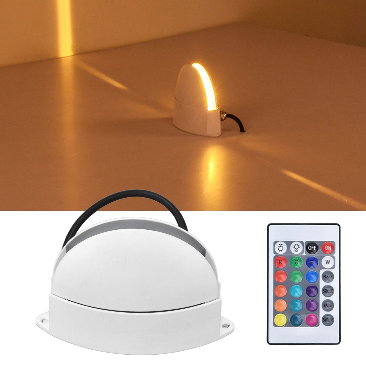 RGB Remote Control Wall Light Fashionable 24 Key High Brightness Semicircle RGB RC Wall Light for Corridor V1294-YM0523-3119220040111