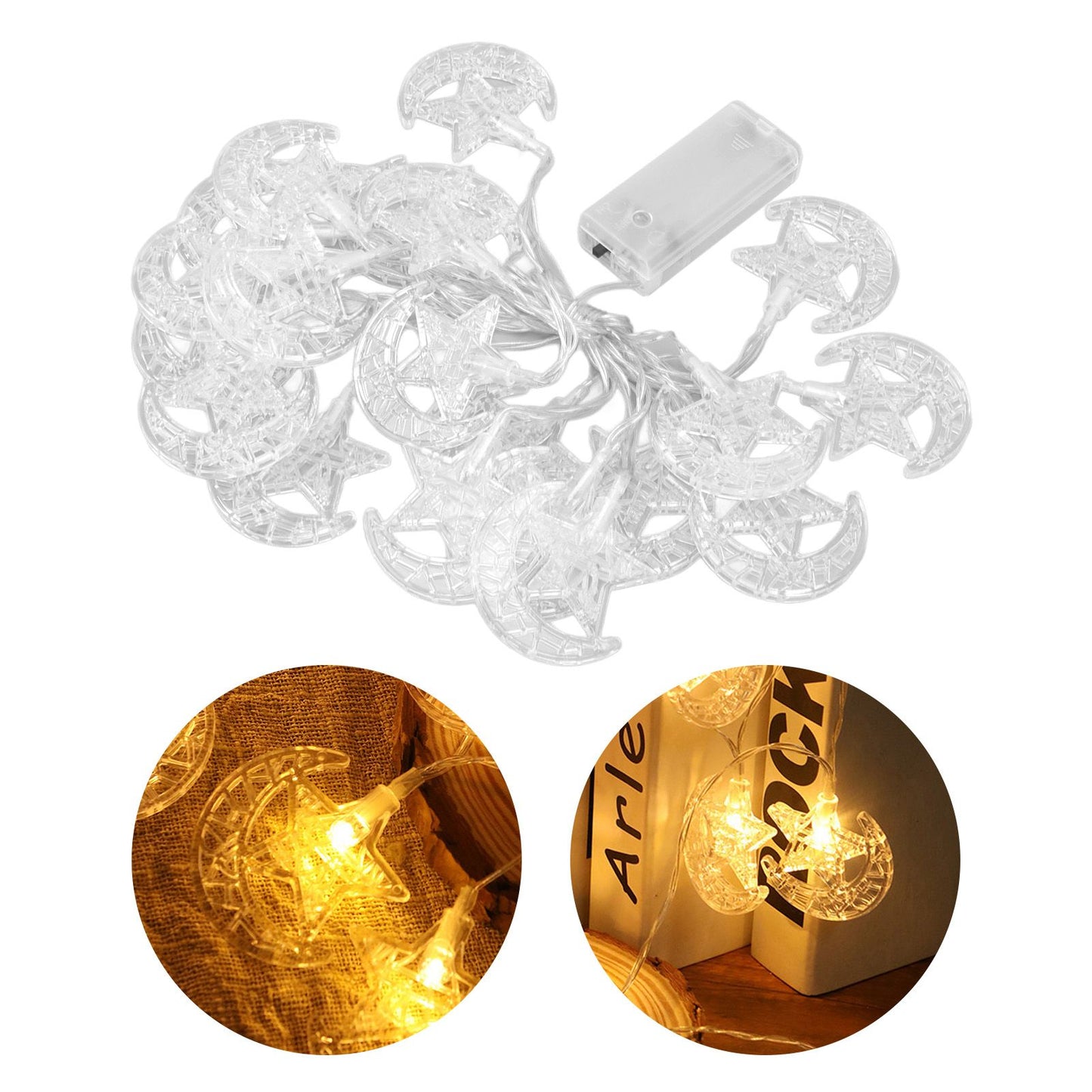 20LED Ramadan Lamp String Fairy Ornament Eid Mubarak String Lights 3 Meter for Wedding Birthday Party V1294-YM0523-3119220041711