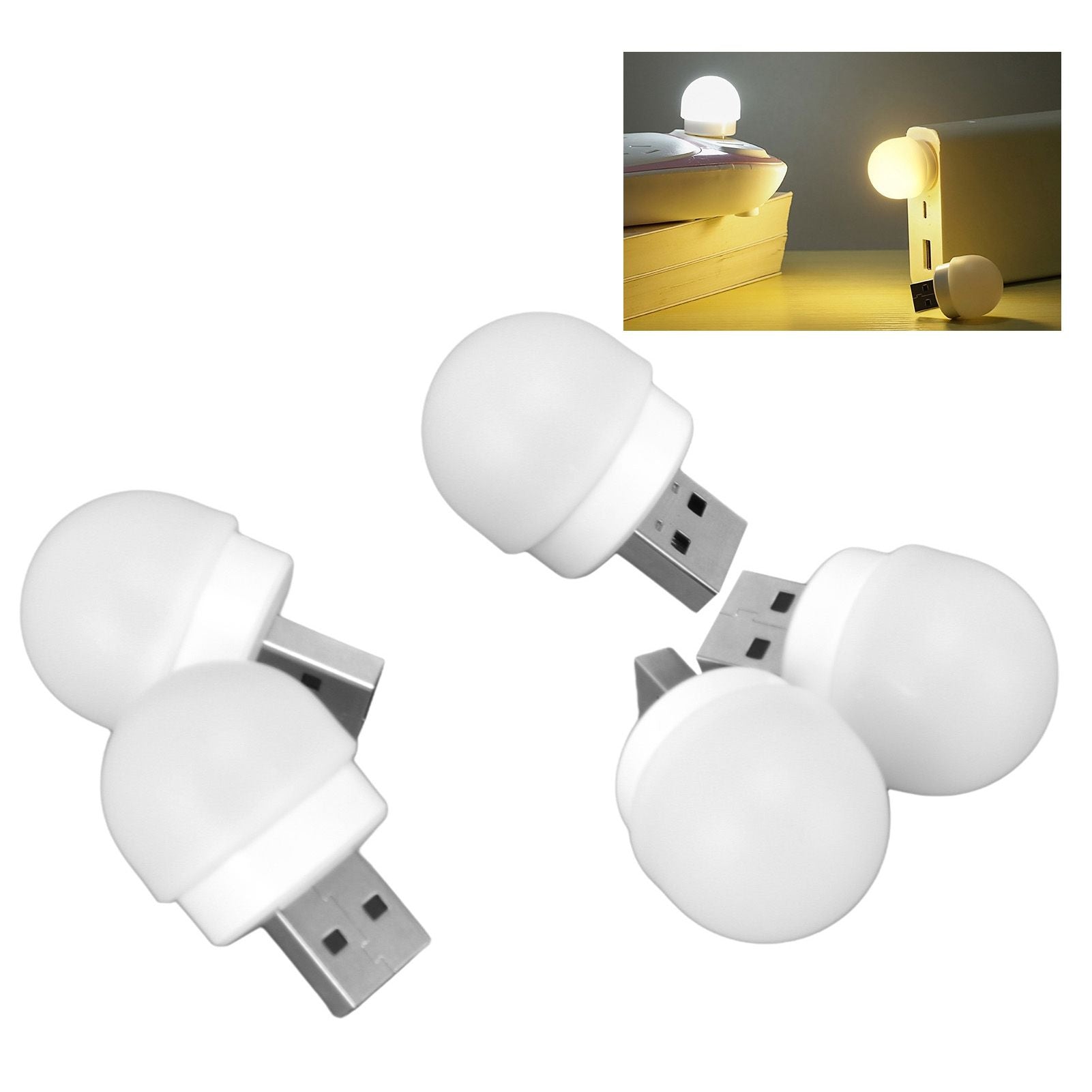 5pcs USB Night Lights Plug In Energy Saving Eye Protection Mini LED Bulb for Bedroom Bathroom Nursery Hallway V1294-YM0523-3119220041911