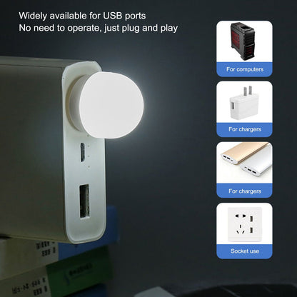 5pcs USB Night Lights Plug In Energy Saving Eye Protection Mini LED Bulb for Bedroom Bathroom Nursery Hallway V1294-YM0523-3119220041911