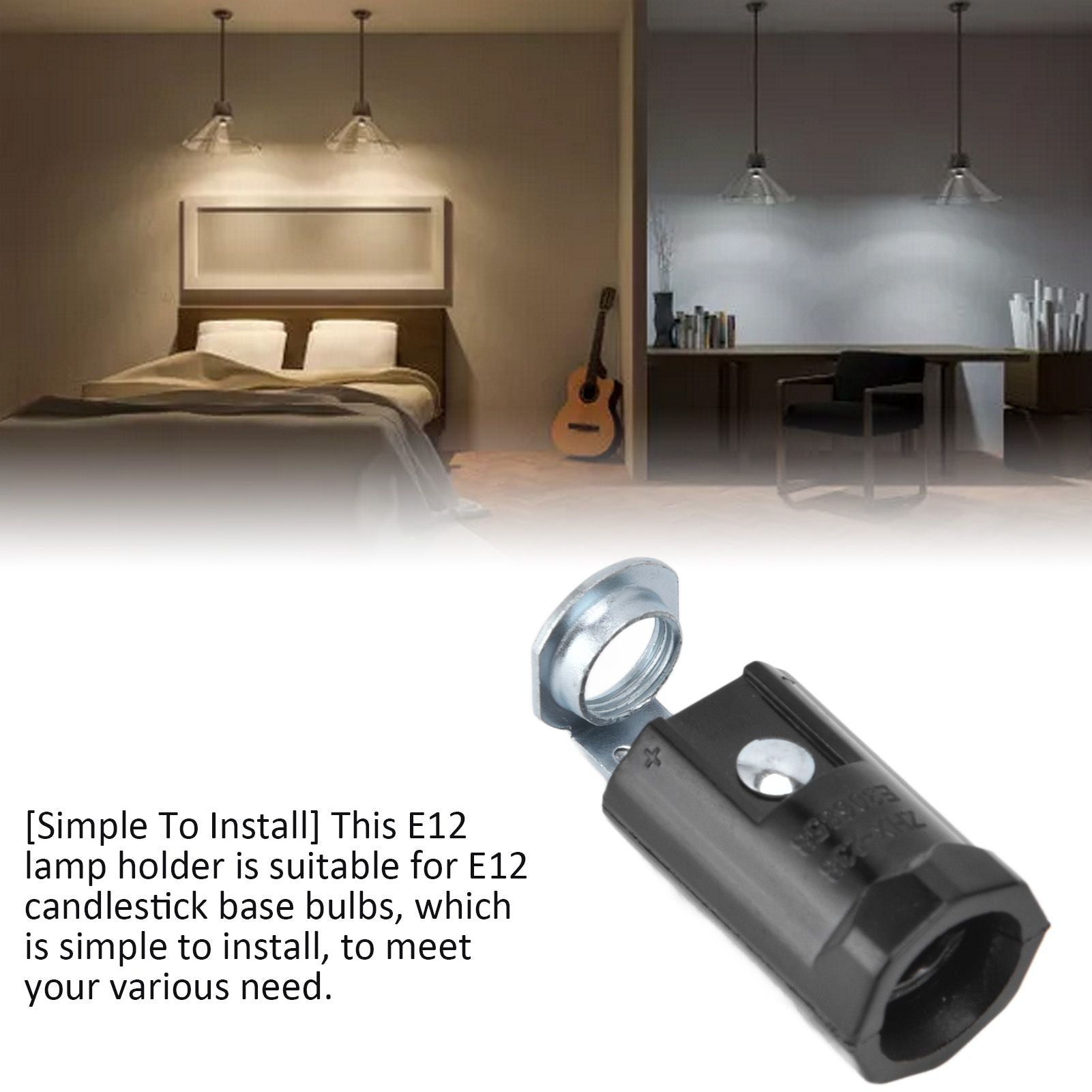 10PCS 125V E12 Lamp Holder E12 Hanging Light Lampholder Lamp Base for Household Office 43mm / 1.7in V1294-YM0523-3119220042111