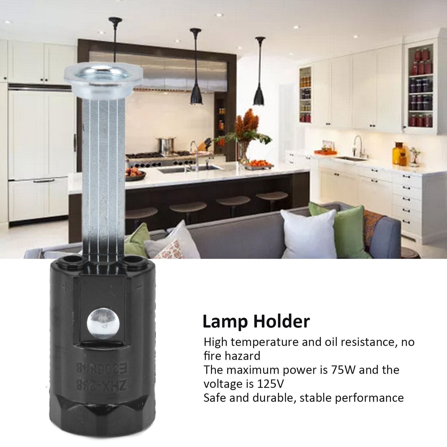10PCS 125V E12 Lamp Holder E12 Hanging Light Lampholder Lamp Base for Household Office 70mm / 2.8in V1294-YM0523-3119220042114