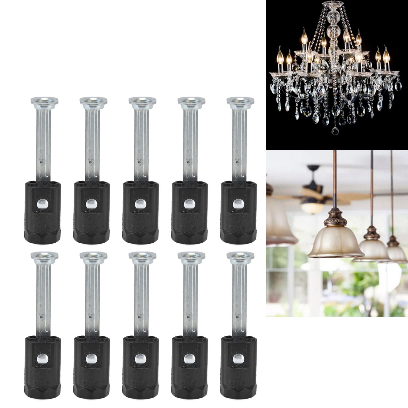 10PCS 125V E12 Lamp Holder E12 Hanging Light Lampholder Lamp Base for Household Office 78mm / 3.1in V1294-YM0523-3119220042115