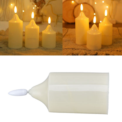 Flameless Candles Multipurpose Decorative LED Pillar Candles for Holiday Wedding Birthday Party 13x5.2cm / V1294-YM0523-3119220043912