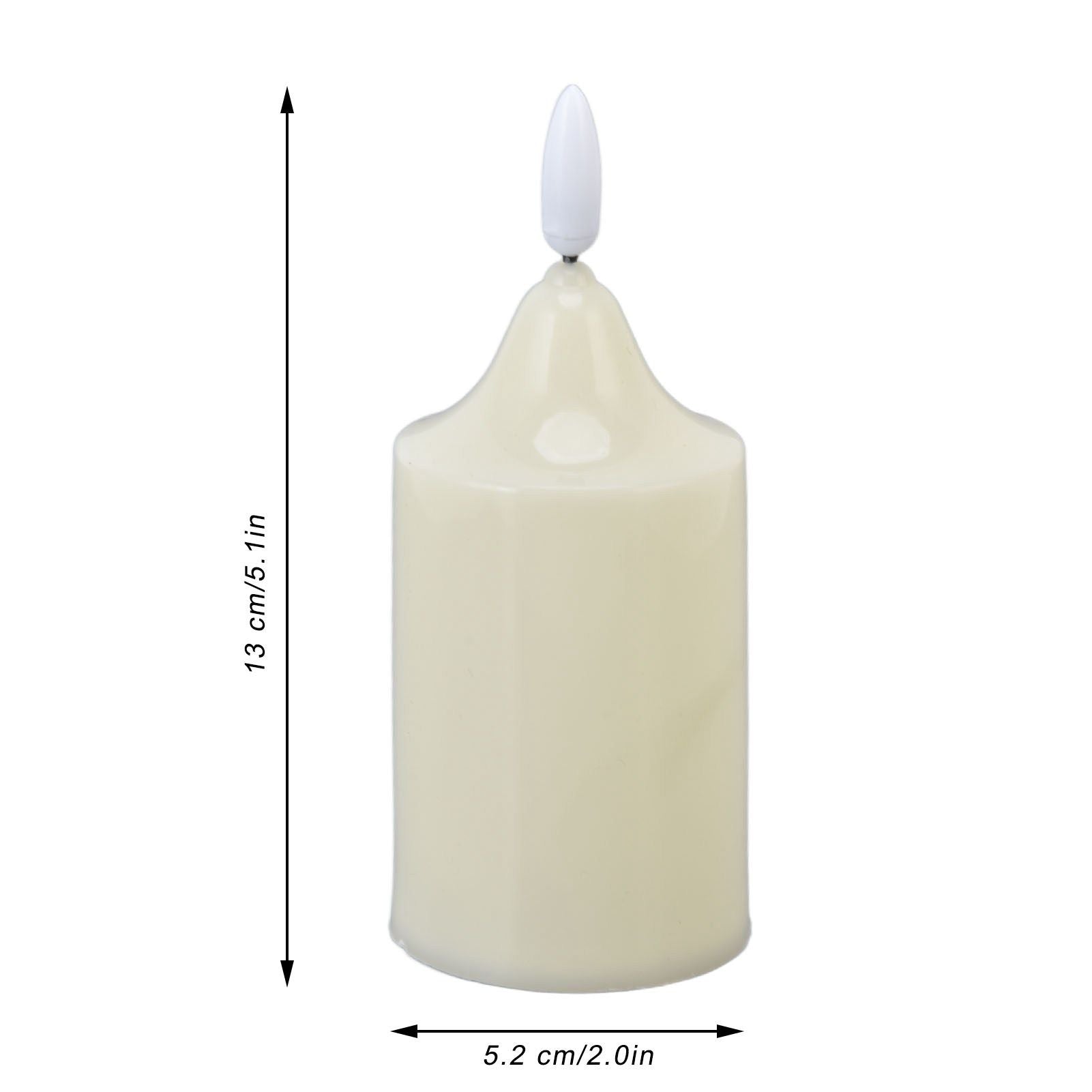 Flameless Candles Multipurpose Decorative LED Pillar Candles for Holiday Wedding Birthday Party 13x5.2cm / V1294-YM0523-3119220043912