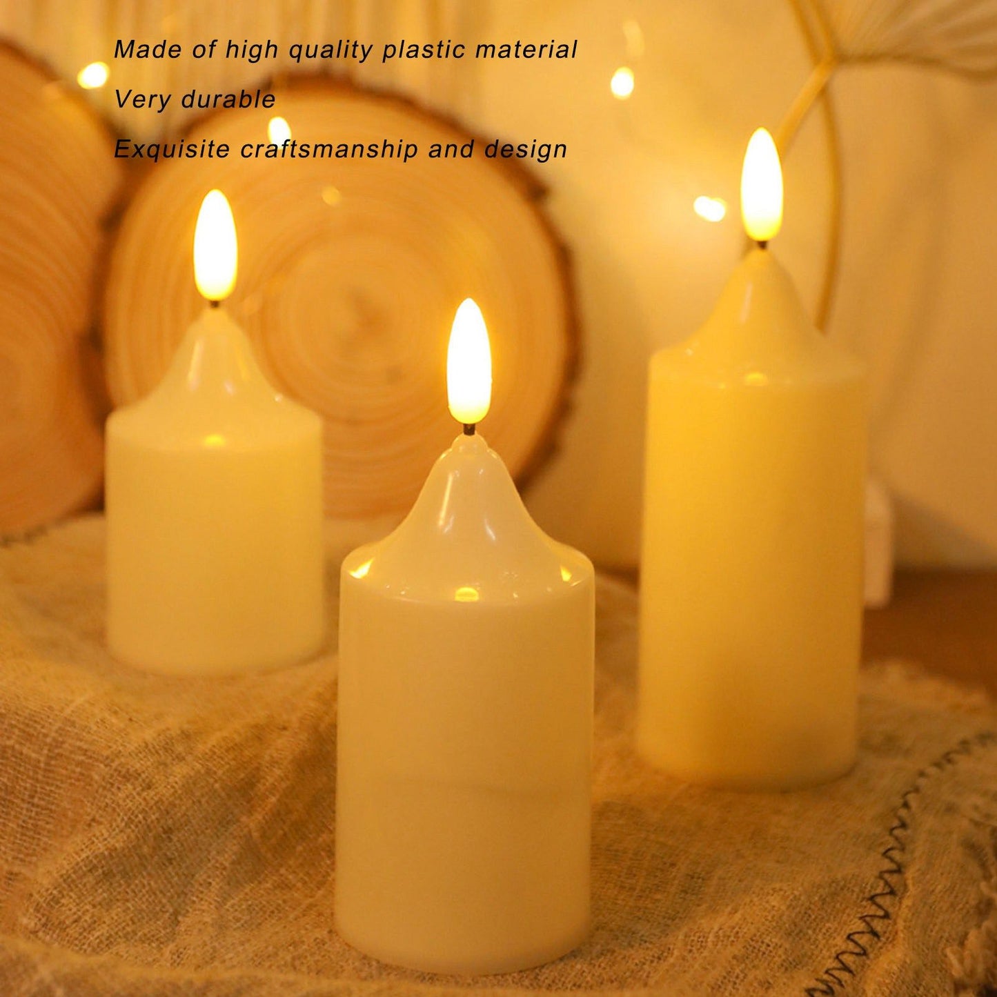Flameless Candles Multipurpose Decorative LED Pillar Candles for Holiday Wedding Birthday Party 13x5.2cm / V1294-YM0523-3119220043912
