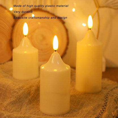 Flameless Candles Multipurpose Decorative LED Pillar Candles for Holiday Wedding Birthday Party 13x5.2cm / V1294-YM0523-3119220043912