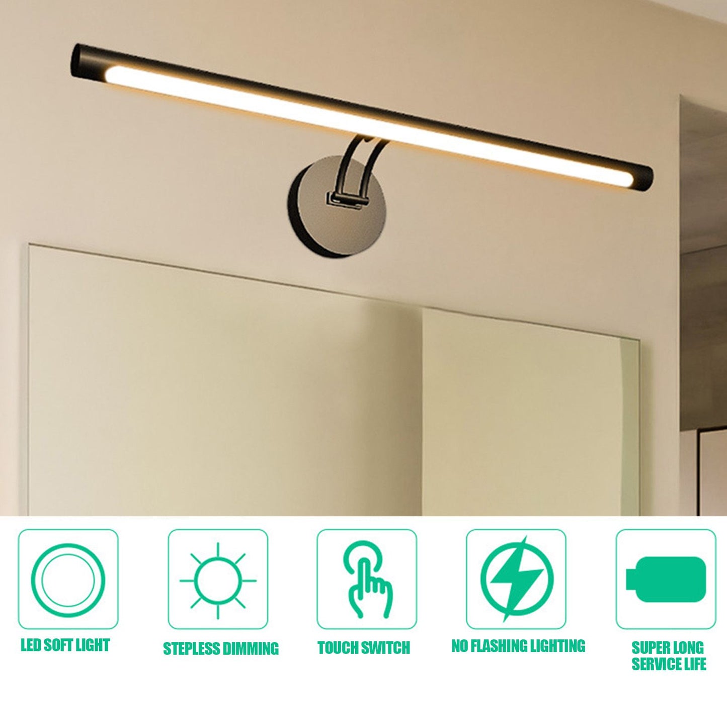 LED Light Bar Touch Switch Dimmable USB Power 3 Modes White Warm Natural Light Bright LED LED Light Stick for V1294-YM0523-3119220044111