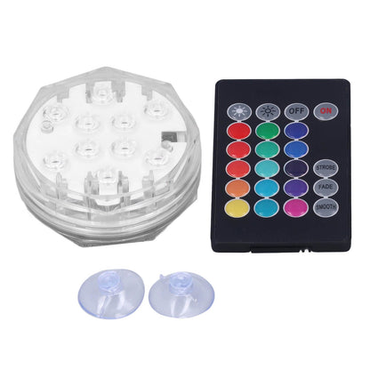 RGB Underwater Spot Light with Remote Control Submersible LED Light IP68 Waterproof for Aquarium Pond V1294-YM0523-3119220044411