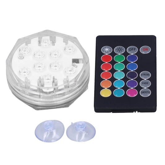 RGB Underwater Spot Light with Remote Control Submersible LED Light IP68 Waterproof for Aquarium Pond V1294-YM0523-3119220044411