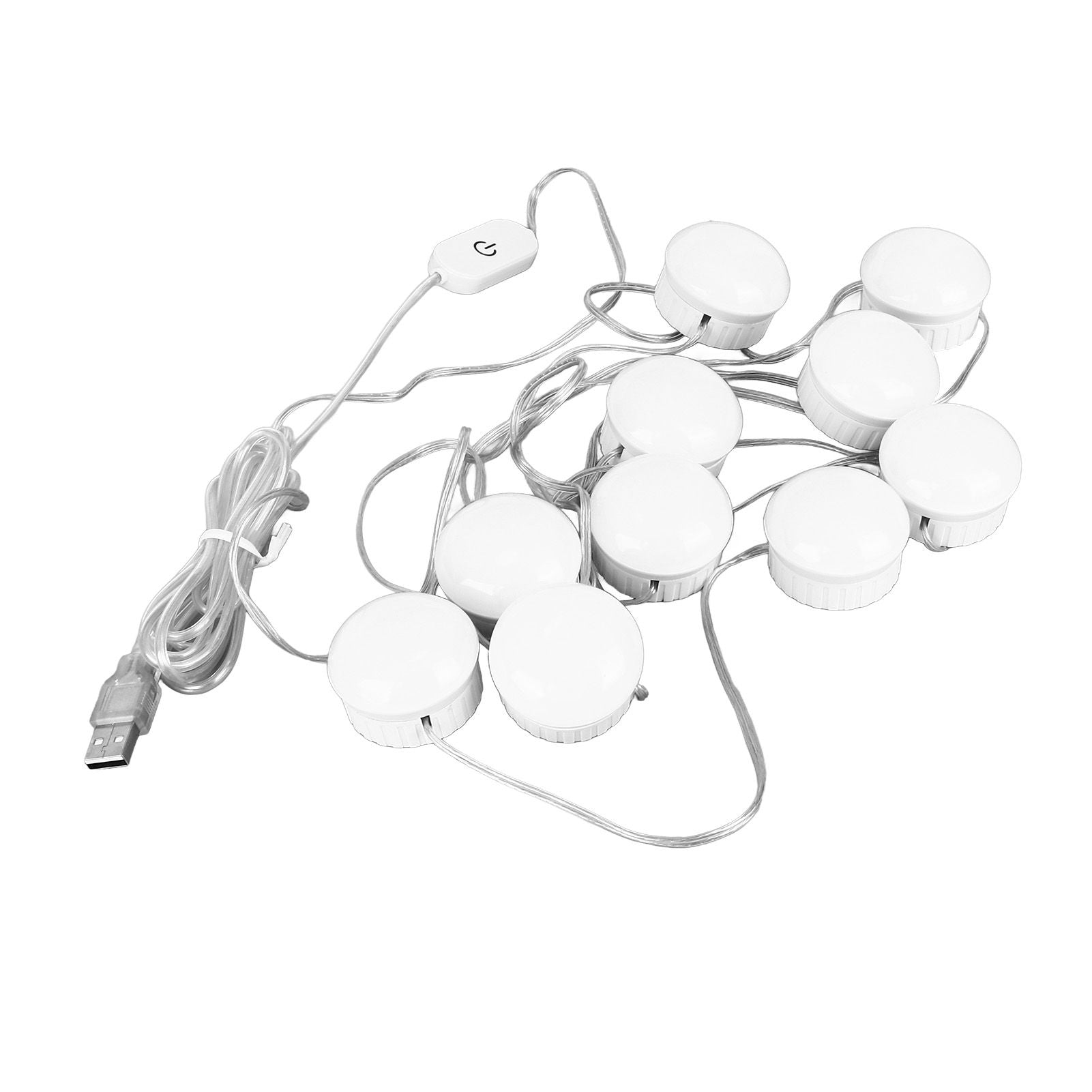 LED Mirror Light 5 Level Brightness Adjustment Touch Switch 10 Bulbs White Light Mirror Lamp with Retractable V1294-YM0523-3119220044811