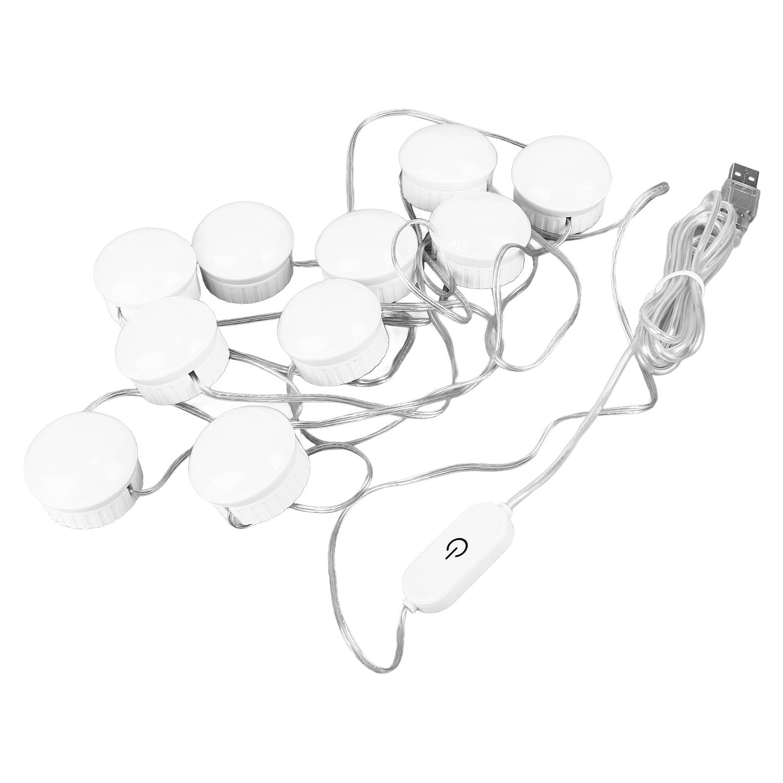 LED Mirror Light 5 Level Brightness Adjustment Touch Switch 10 Bulbs White Light Mirror Lamp with Retractable V1294-YM0523-3119220044811
