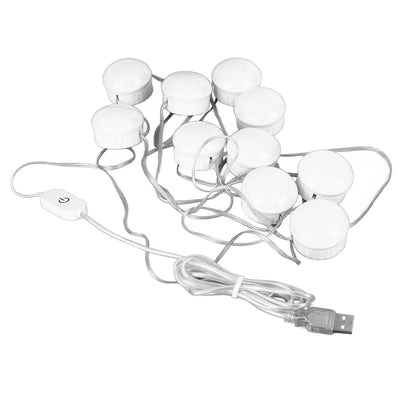 LED Mirror Light 5 Level Brightness Adjustment Touch Switch 10 Bulbs White Light Mirror Lamp with Retractable V1294-YM0523-3119220044811