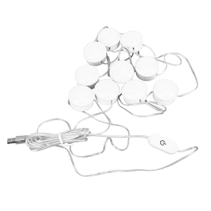 LED Mirror Light 5 Level Brightness Adjustment Touch Switch 10 Bulbs White Light Mirror Lamp with Retractable V1294-YM0523-3119220044811