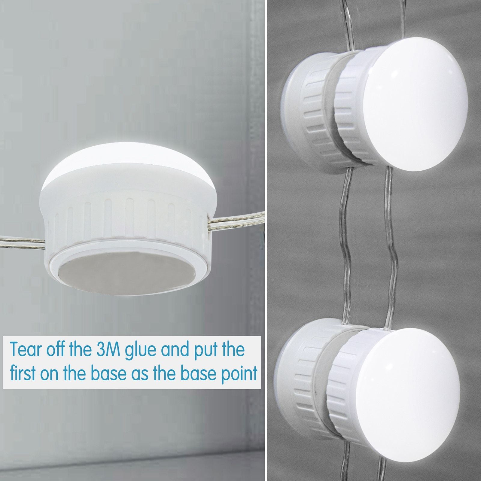 LED Mirror Light 5 Level Brightness Adjustment Touch Switch 10 Bulbs White Light Mirror Lamp with Retractable V1294-YM0523-3119220044811