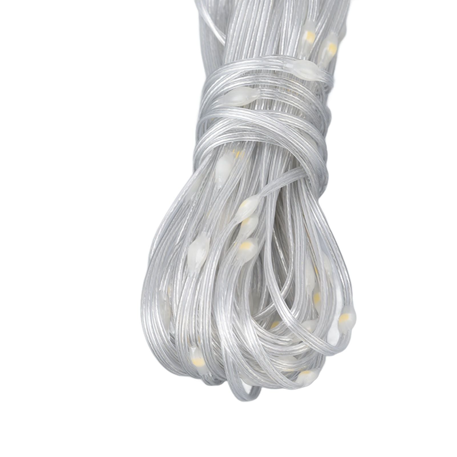 LED Curtain String Lights DIY 33 Feet Waterproof Warm Light Decorative String Lights for Outdoor V1294-YM0523-3119220048311