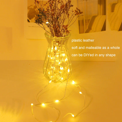 LED Curtain String Lights DIY 33 Feet Waterproof Warm Light Decorative String Lights for Outdoor V1294-YM0523-3119220048311