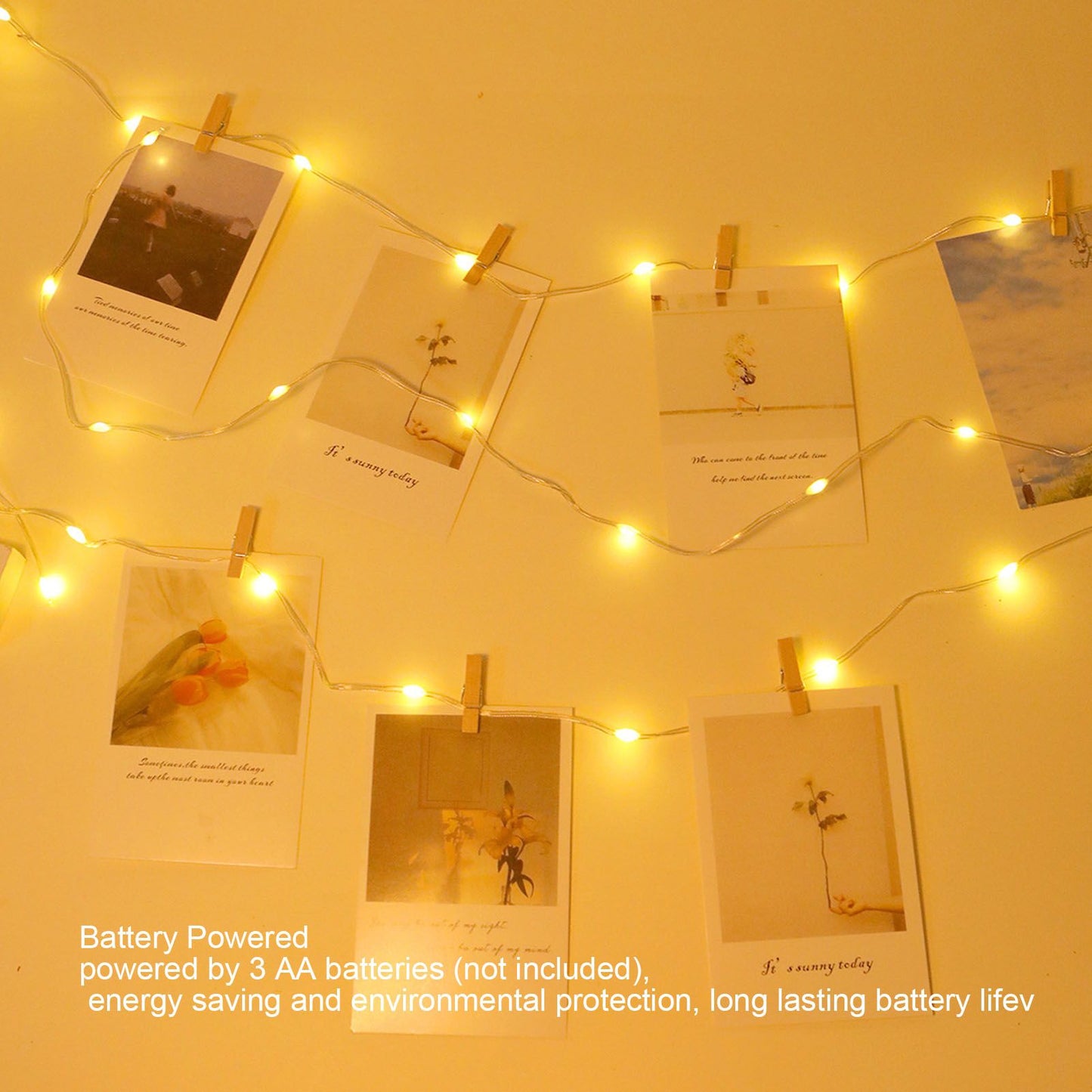 LED Curtain String Lights DIY 33 Feet Waterproof Warm Light Decorative String Lights for Outdoor V1294-YM0523-3119220048311