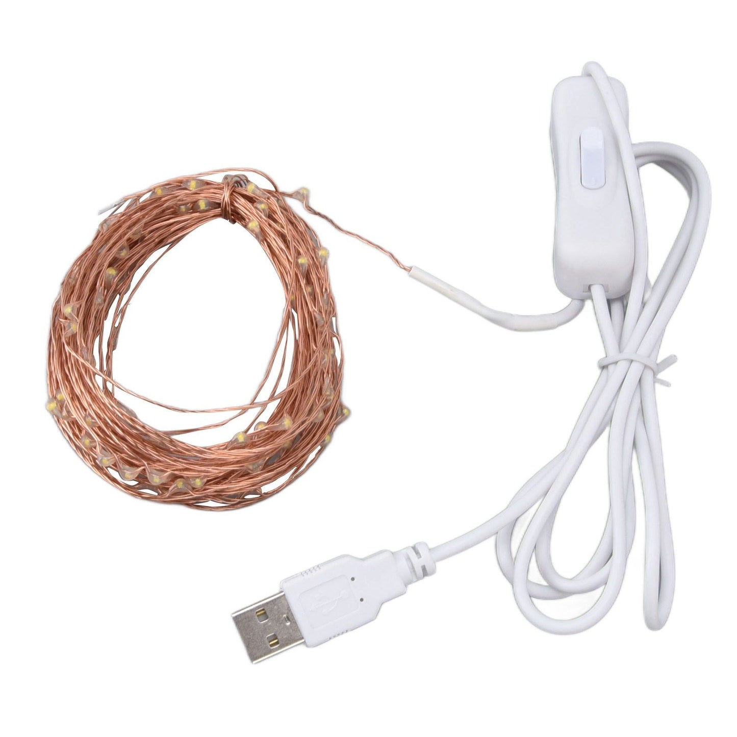 USB Copper Wire String Lights DIY 100 LEDs 10m/32.8ft Energy Saving Safe Warm Light LED Light String for V1294-YM0523-3119220048411