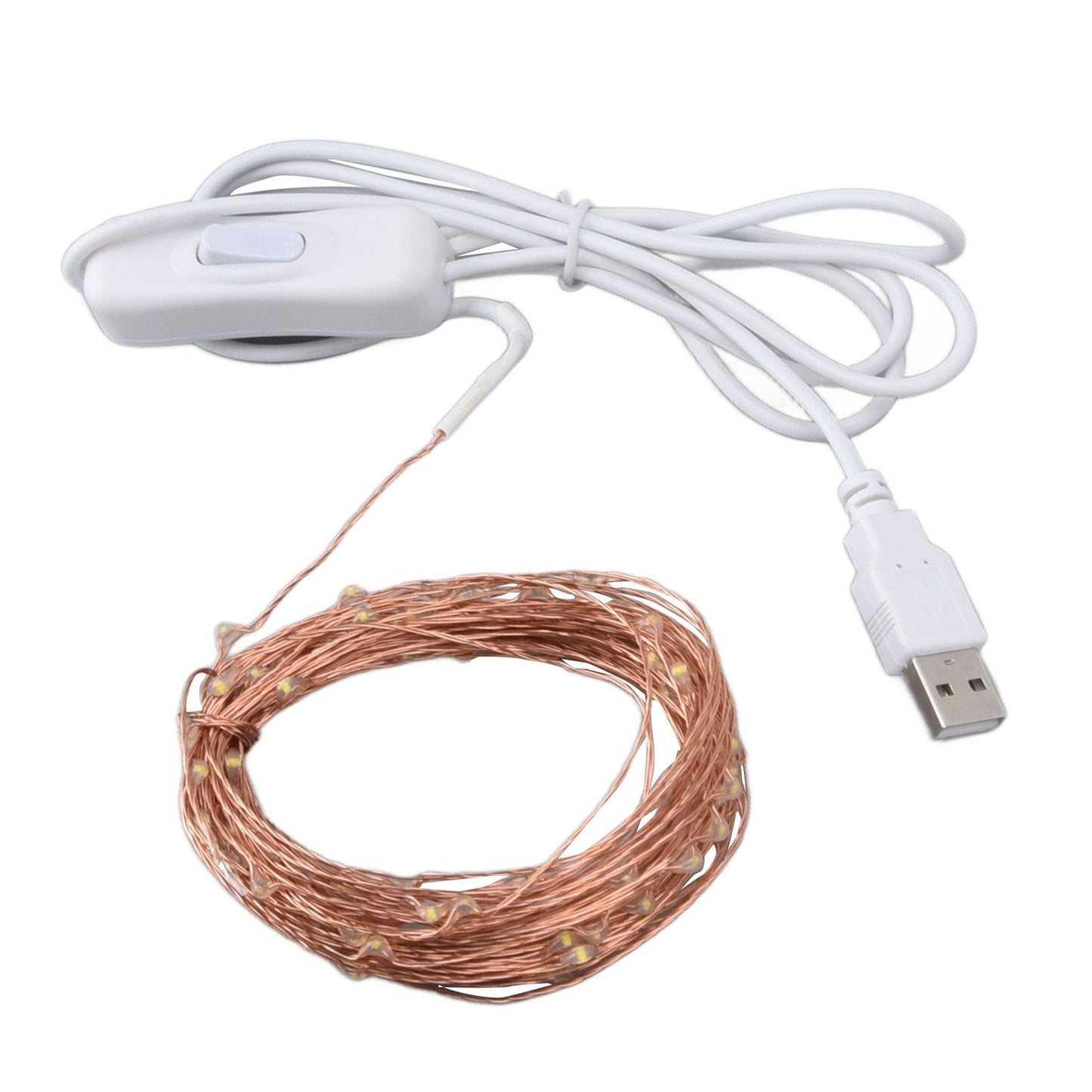 USB Copper Wire String Lights DIY 100 LEDs 10m/32.8ft Energy Saving Safe Warm Light LED Light String for V1294-YM0523-3119220048411