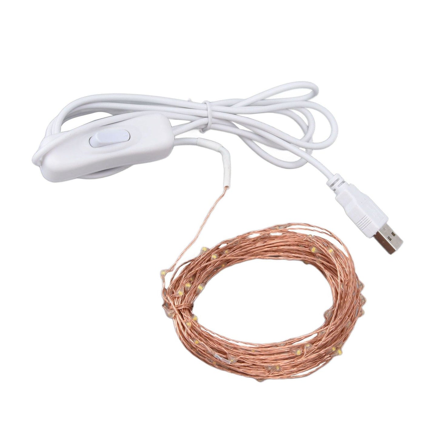 USB Copper Wire String Lights DIY 100 LEDs 10m/32.8ft Energy Saving Safe Warm Light LED Light String for V1294-YM0523-3119220048411