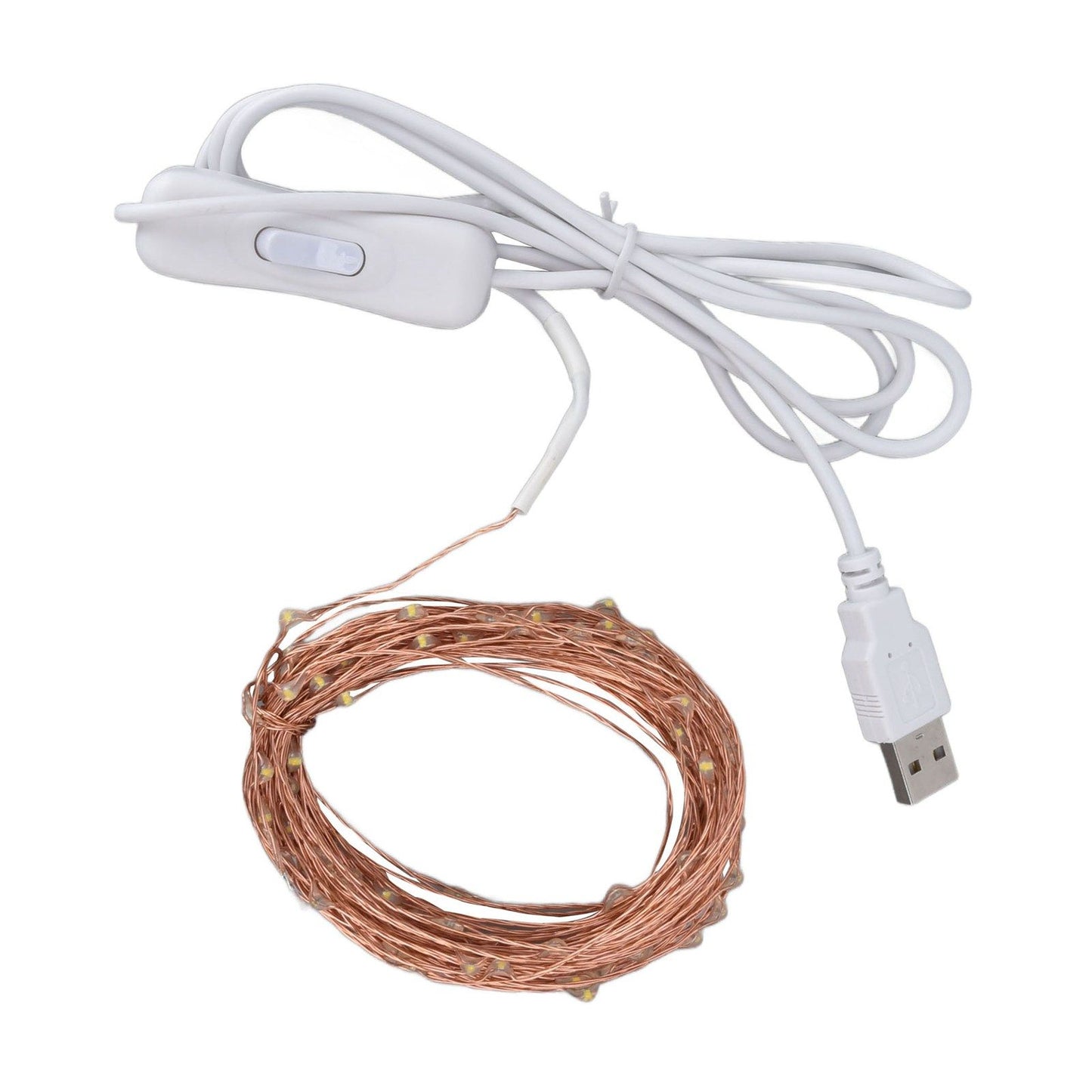 USB Copper Wire String Lights DIY 100 LEDs 10m/32.8ft Energy Saving Safe Warm Light LED Light String for V1294-YM0523-3119220048411