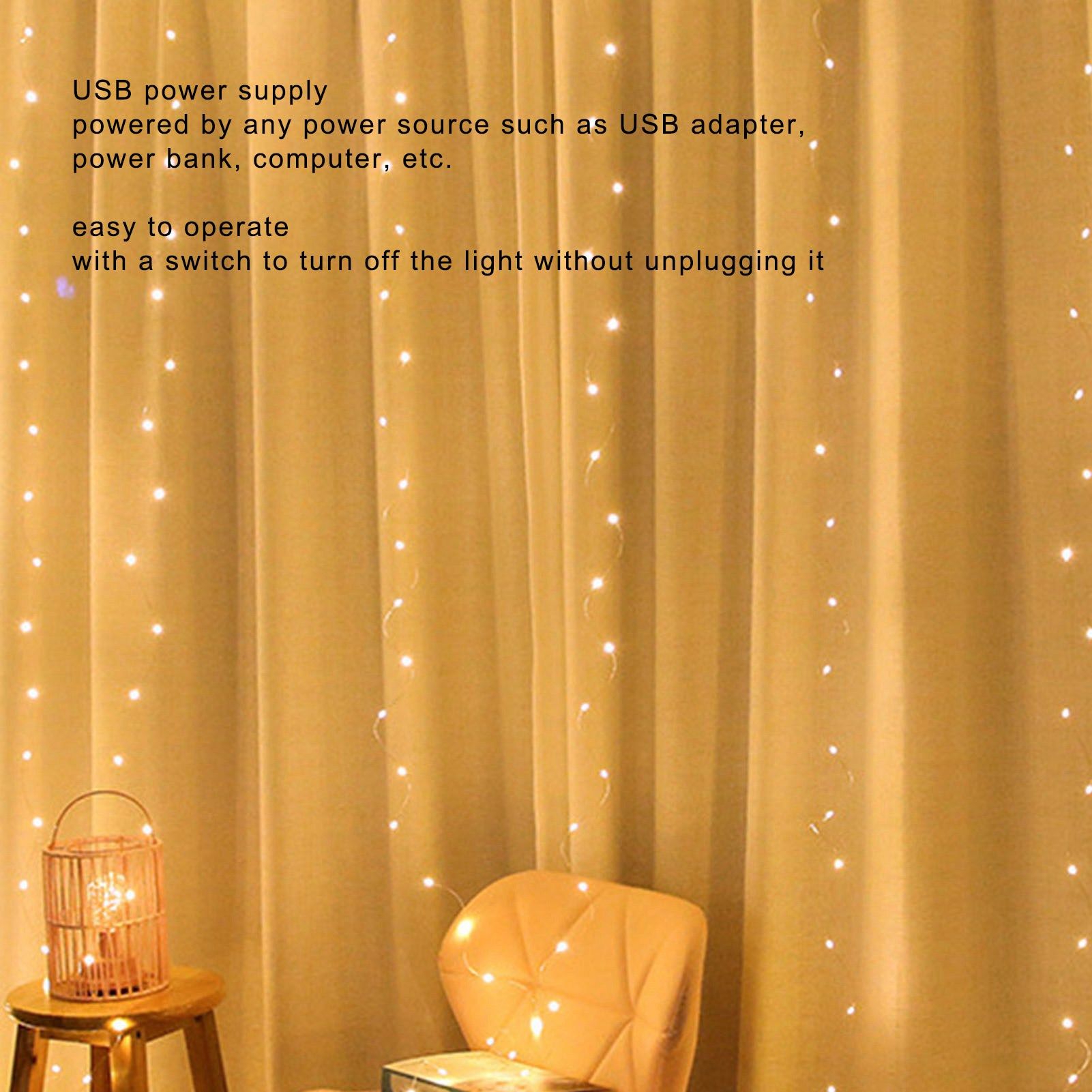 USB Copper Wire String Lights DIY 100 LEDs 10m/32.8ft Energy Saving Safe Warm Light LED Light String for V1294-YM0523-3119220048411