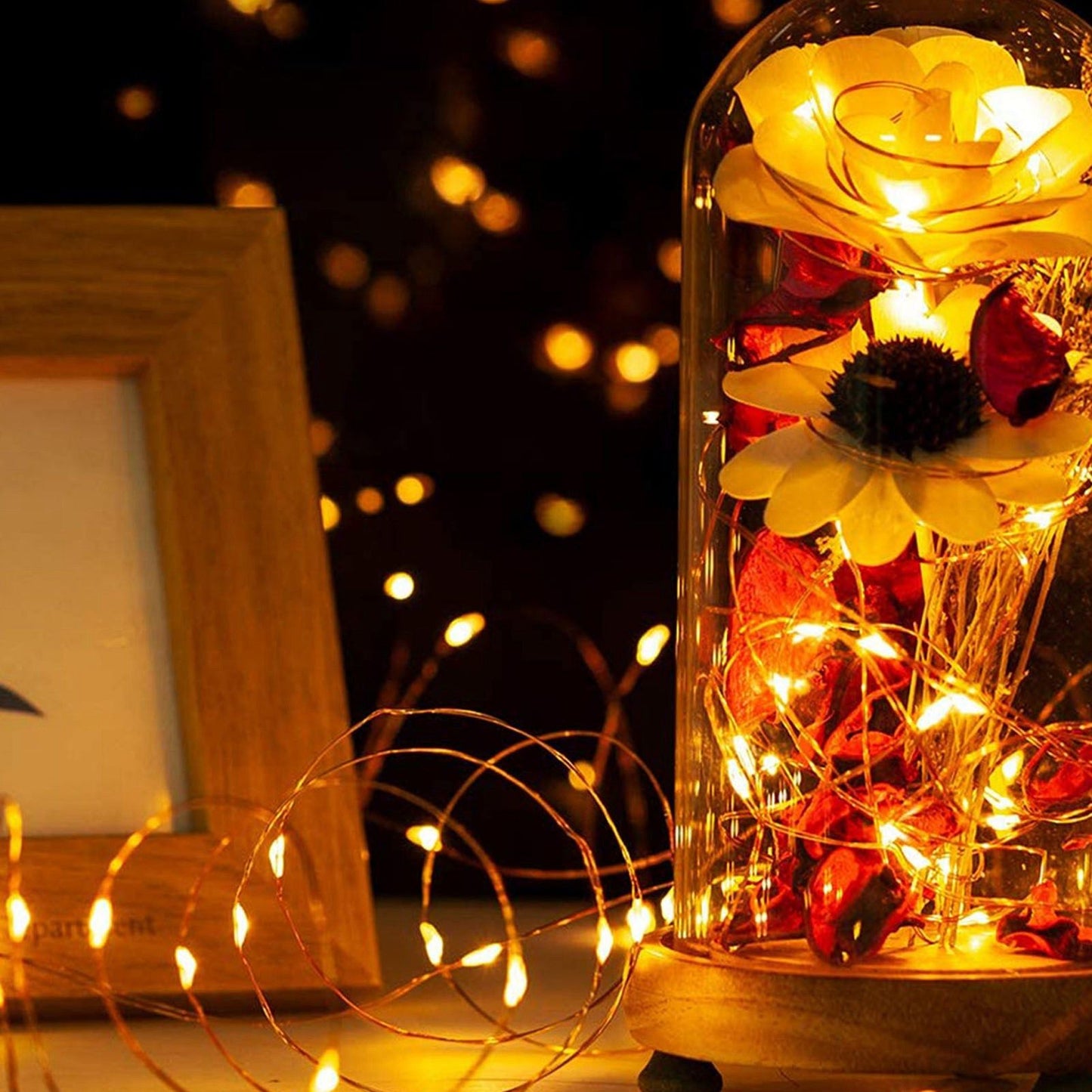 USB Copper Wire String Lights DIY 100 LEDs 10m/32.8ft Energy Saving Safe Warm Light LED Light String for V1294-YM0523-3119220048411