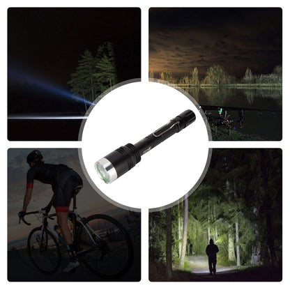 Camping Flashlight 5000LM Lengthened IPX5 Waterproof Anodized Black T6 Lamp Beads White Light Outdoor V1294-YM0523-3119220048911