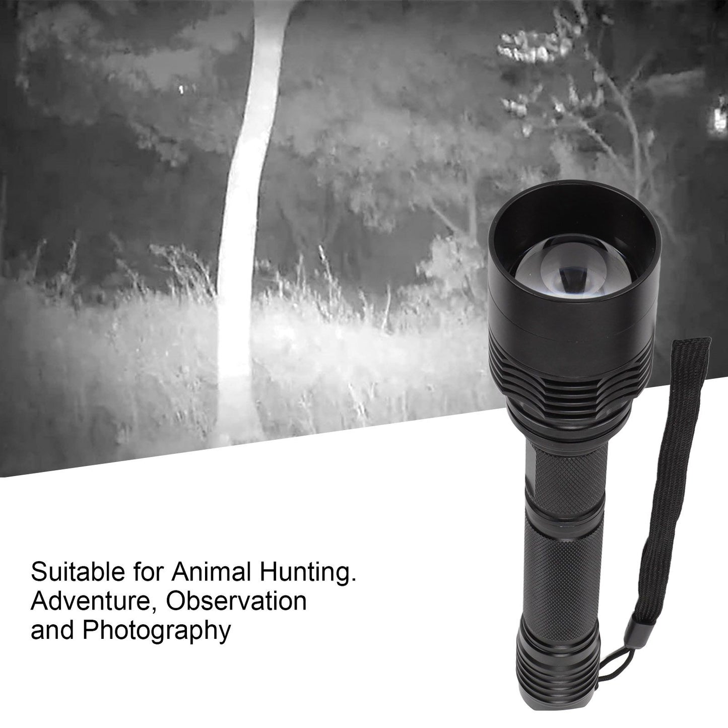IR Flashlight Telescopic Focusing Infrared Flashlight 850nm LED Night Vision Monitoring Light Source Fill V1294-YM0523-3119220049311