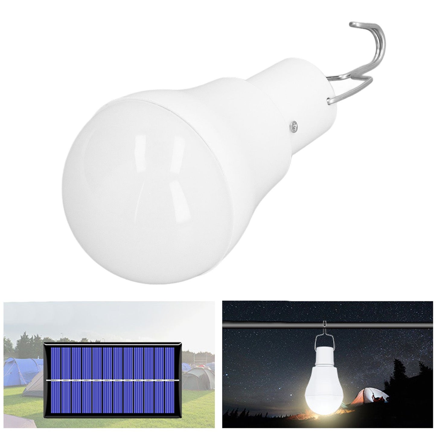 Solar Light Bulb Energy Saving White Light USB Solar LED Bulb Light for Outdoor Camping Emergency with Hook V1294-YM0523-3119220050511