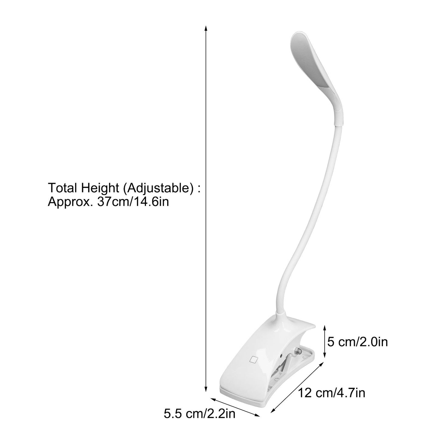 LED Desk Lamp 3 Level Brightness Energy Saving Eye Protection Clip Table Lamp with Flexible Gooseneck V1294-YM0523-3119220052311