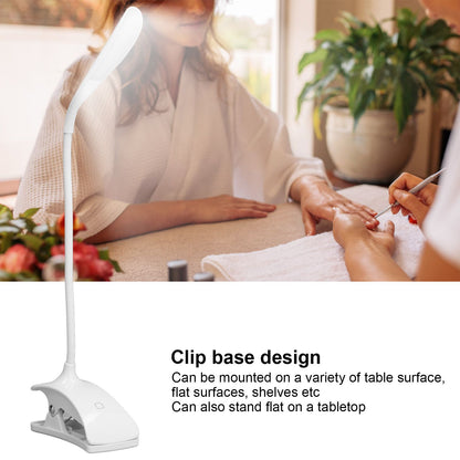LED Desk Lamp 3 Level Brightness Energy Saving Eye Protection Clip Table Lamp with Flexible Gooseneck V1294-YM0523-3119220052311