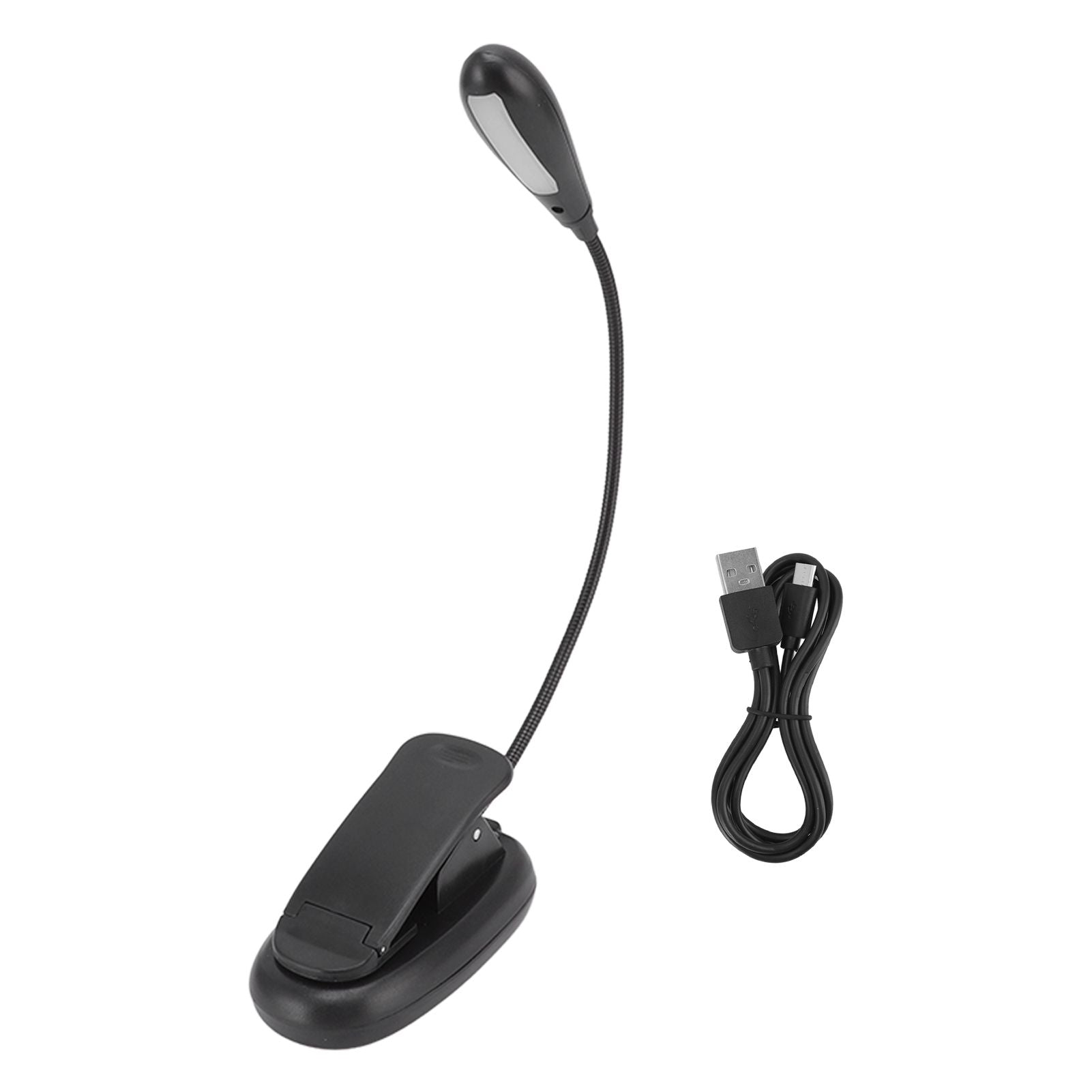 Clip On Light Black 9 Level 7 Lamps Foldable Flexible Gooseneck USB Rechargeable LED Clip Table Reading Lamp V1294-YM0523-3119220053111