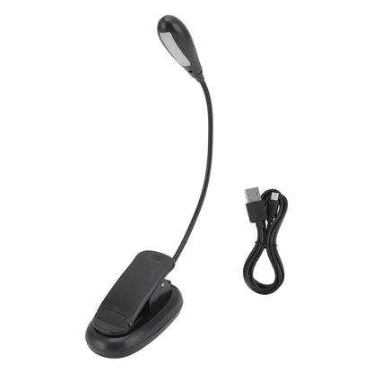 Clip On Light Black 9 Level 7 Lamps Foldable Flexible Gooseneck USB Rechargeable LED Clip Table Reading Lamp V1294-YM0523-3119220053111
