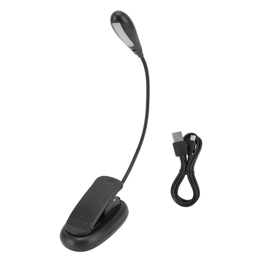 Clip On Light Black 9 Level 7 Lamps Foldable Flexible Gooseneck USB Rechargeable LED Clip Table Reading Lamp V1294-YM0523-3119220053111