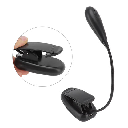 Clip On Light Black 9 Level 7 Lamps Foldable Flexible Gooseneck USB Rechargeable LED Clip Table Reading Lamp V1294-YM0523-3119220053111