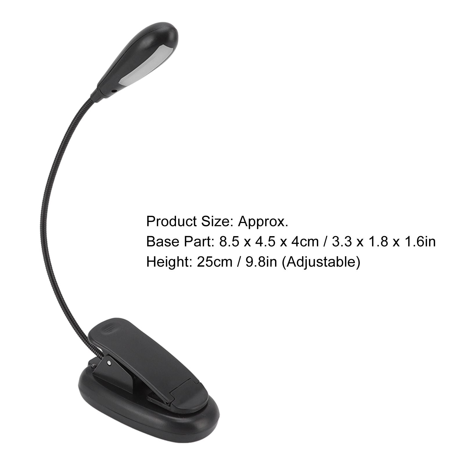 Clip On Light Black 9 Level 7 Lamps Foldable Flexible Gooseneck USB Rechargeable LED Clip Table Reading Lamp V1294-YM0523-3119220053111