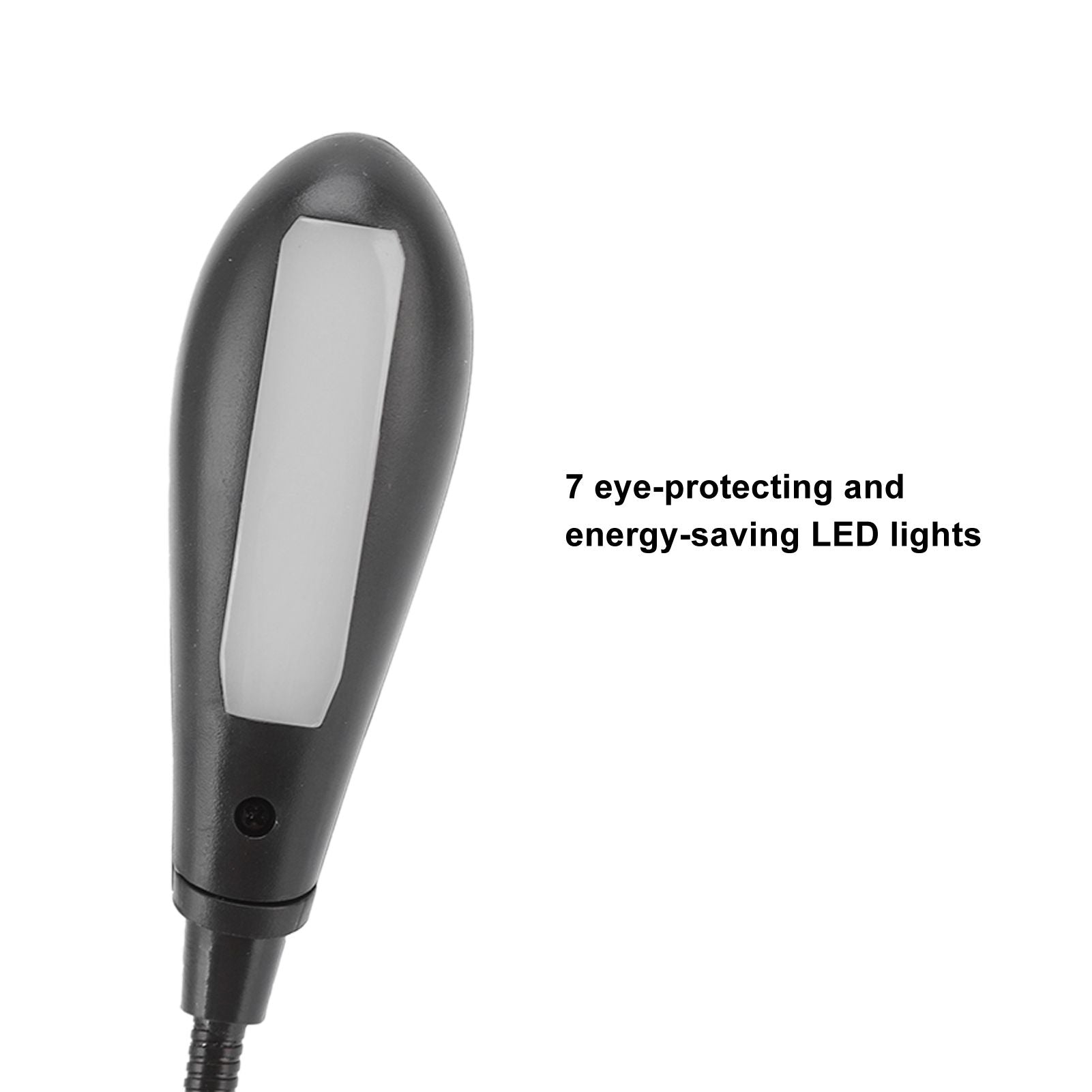 Clip On Light Black 9 Level 7 Lamps Foldable Flexible Gooseneck USB Rechargeable LED Clip Table Reading Lamp V1294-YM0523-3119220053111