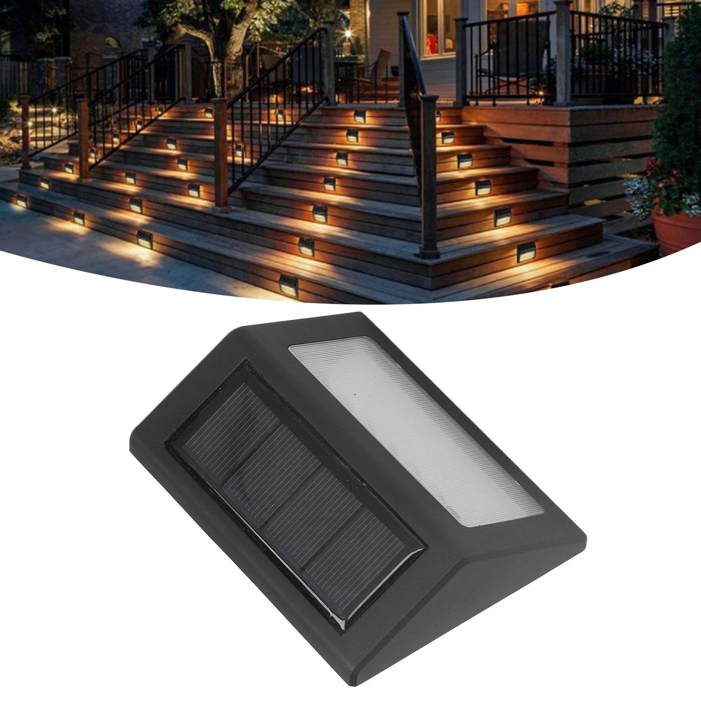 6 LED Solar Wall Lamp 10000H Automatic Function Small Size Solar Corridor Light for Hallway Staircase Garden V1294-YM0523-3119220055511