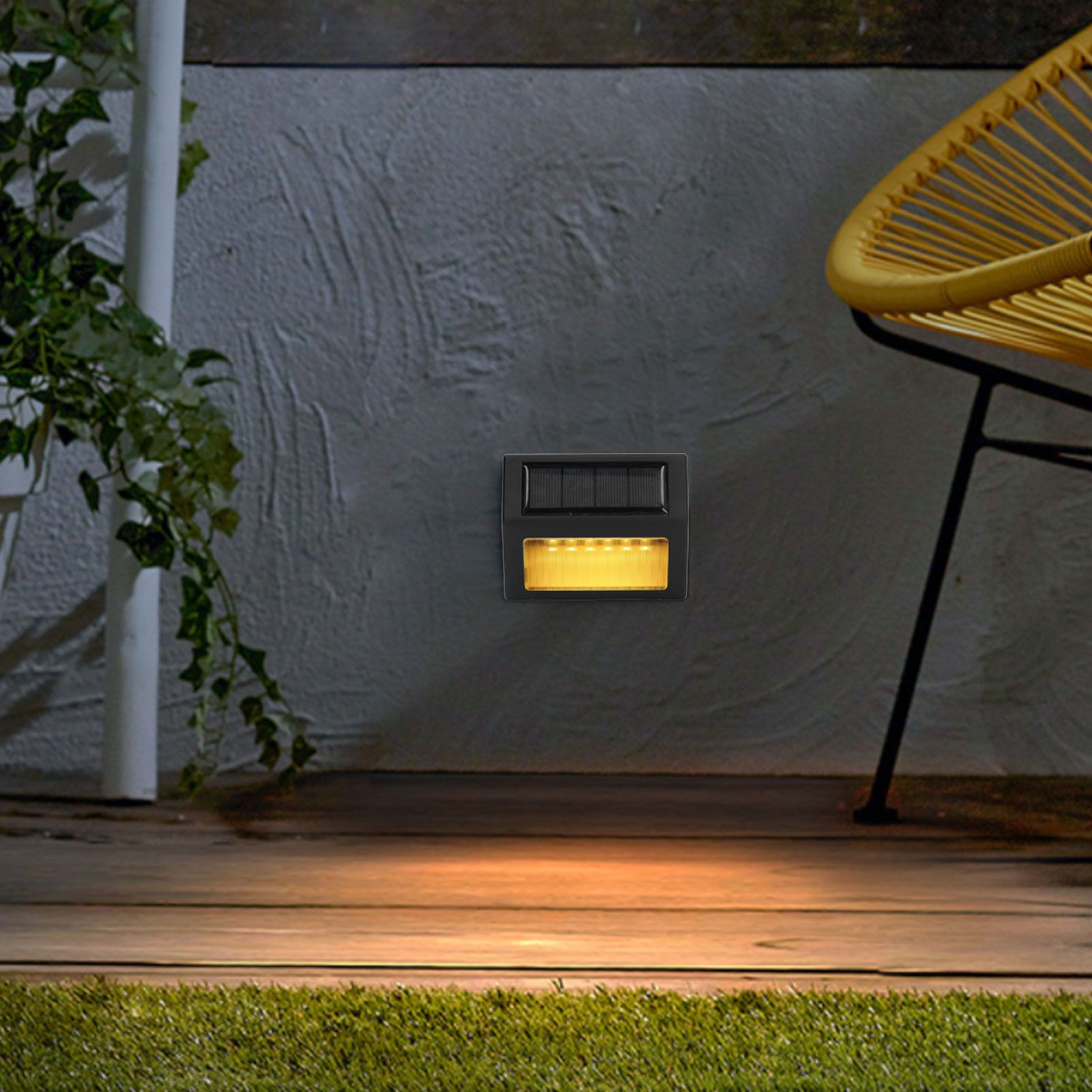 6 LED Solar Wall Lamp 10000H Automatic Function Small Size Solar Corridor Light for Hallway Staircase Garden V1294-YM0523-3119220055511