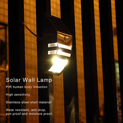 Solar Wall Lamp PIR Human Body Induction High Sensitivity White Light 40LM Stainless Steel Solar Wall Light V1294-YM0523-3119220055811