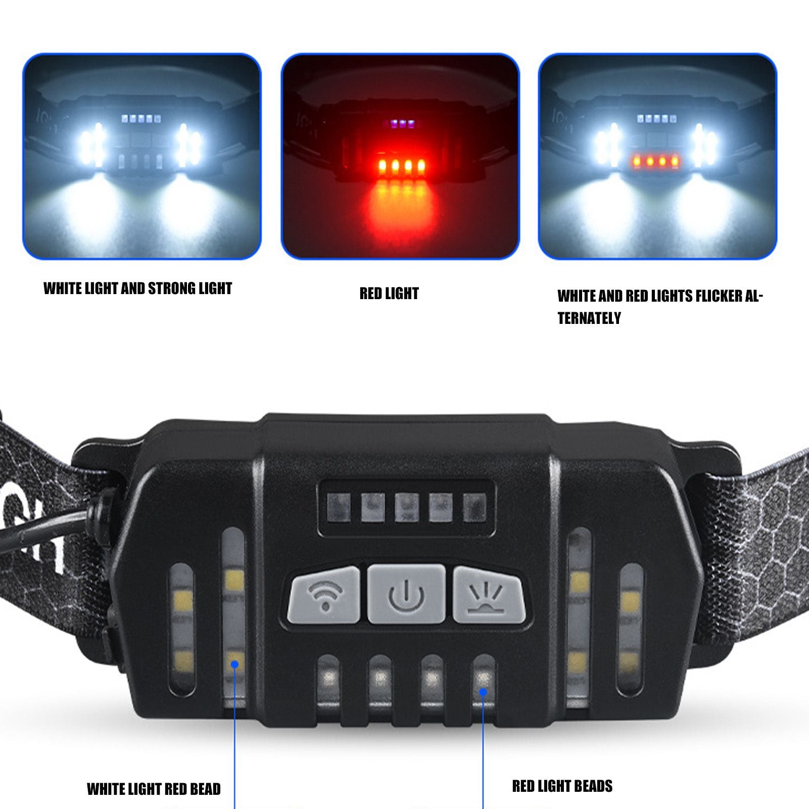 COB Multifunctional Headlight LED Mini Induction Headlamp Waterproof Camping Torch Head Lamp for Outdoors V1294-YM0523-3119220055911