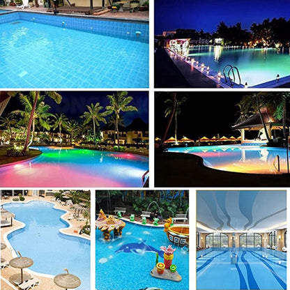 Pool LED Lights AC12V RGB Colorful IP68 Waterproof Remote Control High Transmittance Durable ABS Aquarium V1294-YM0523-3119220056412
