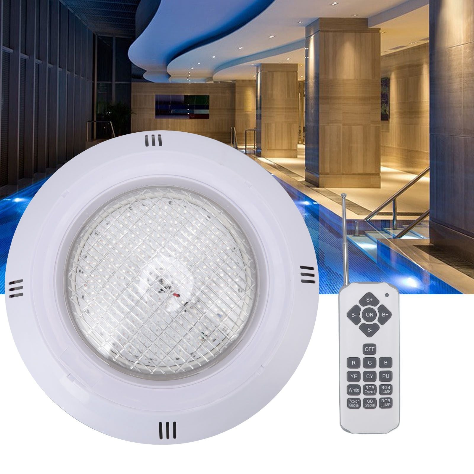 Pool LED Lights AC12V RGB Colorful IP68 Waterproof Remote Control High Transmittance Durable ABS Aquarium V1294-YM0523-3119220056412
