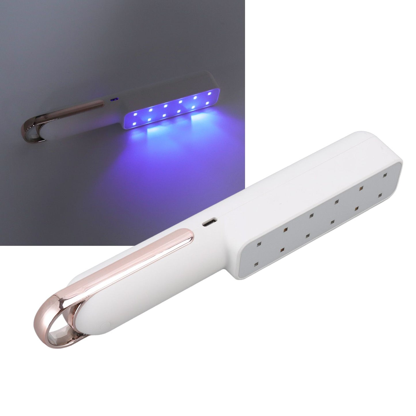 Handheld UVC Light 7W Efficient Rechargeable Handheld Portable White UV Cleaner Light LED Disinfection Lamp V1294-YM0523-3119220056811