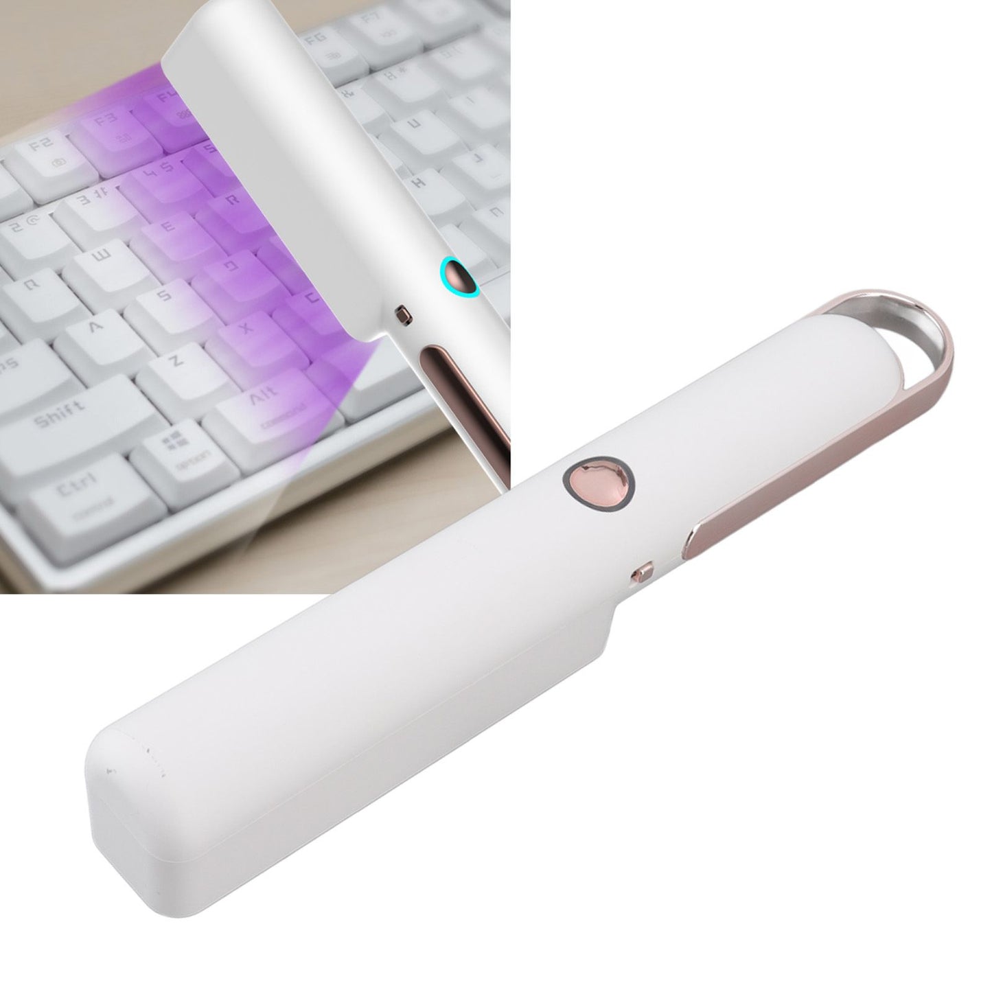 Handheld UVC Light 7W Efficient Rechargeable Handheld Portable White UV Cleaner Light LED Disinfection Lamp V1294-YM0523-3119220056811
