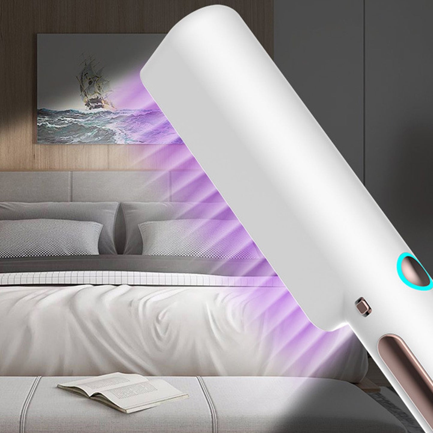 Handheld UVC Light 7W Efficient Rechargeable Handheld Portable White UV Cleaner Light LED Disinfection Lamp V1294-YM0523-3119220056811